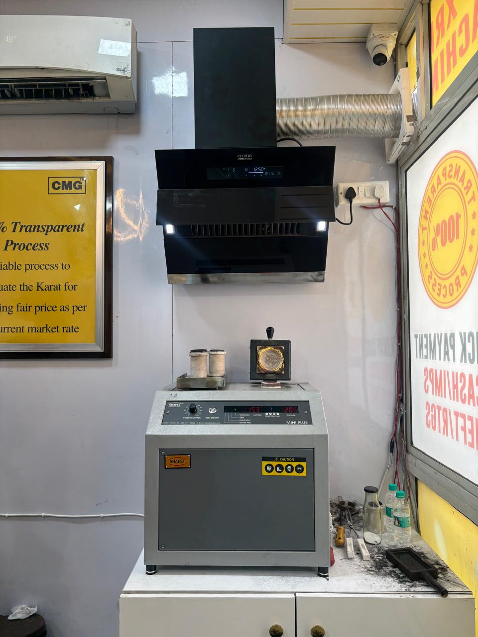Gold melting and refining setup